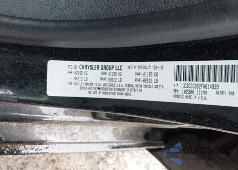 2015 Chrysler 200 S from USA, damaged, VIN 1C3CCCBB2FN614939